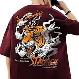 Oversized Baggy Fit Drop Shoulder Cool and Stylish Latest Graphic Printed Design Half Sleeve T-Shirt for Men (Available Sizes: S to XL)-image-30