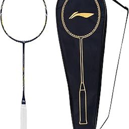 Li-Ning Windstorm 75 S Unstrung Badminton Racquet|G5-75 Grams|Carbon Fiber, Head Heavy|Maximum String Tension - 30lbs | Navy/Silver/Yellow-image-71