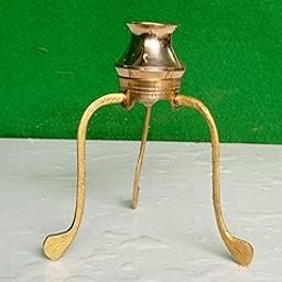 Narmadeshwar Shivling Stand Without Shivling with Kalash Water Pot for Shiva Lingam Abhishek (5.5 inch Golden Brass Water Stand Without Shivling)-image-58