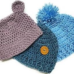 Baby Boys Wool Caps Newborn (Pack of 3) Blue,Grey and Mauve_0-3months-picture-7
