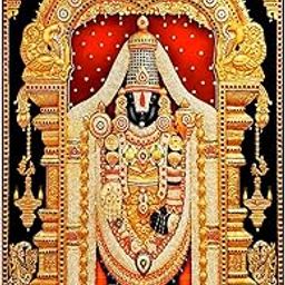 zeonely mart venkateshwara Swamy Pooja Backdrop | tirupati Govinda Design Backdrop Curtain for Decoration Backdrop Cloth for Pooja Decoration Traditional/Background Curtain Size(5x8) Feet-11