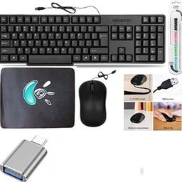 Mophonics Wired Keyboard, Mouse, Mousepad, C-OTG & Cable Protector (Set of 5)-16