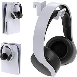 ELECDON PS5 Headphone Holder, Hook Hanger [Minimalist Design] Mini Headphone Hanger with Aluminum Supporting Bar, for Sony Playstation 5 Gaming Headset, White-picture-12