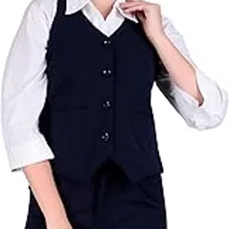rocksy Women’s Stretch V Neck Waistcoat – Sleeveless Lightweight Round Neck Vest, Ideal for Formal, Office, Casual, Party-picture-8