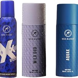 XXX Rated Wild Oud, Aqua X & Bold No Gas Body Spray Combo | Exotic, Refreshing & Bold Scent | 150+150+120 Ml-image-6
