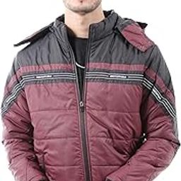 Men Polyester Standard Length Slim Fit Solid Puffer Jackets-image-11
