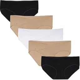 tummy Low-Rise Maternity Underwear for Women – Breathable Under-Belly Pregnancy & Postpartum Cotton Briefs, 5-Pack-picture-21
