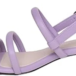 glo glamp Women's Lilac Strappy Block Heel Sandals – Open Toe Low Heels with Adjustable Buckle, Trendy Square Toe Dress Sandals for Summer & Casual Use CKT-1301-picture-0
