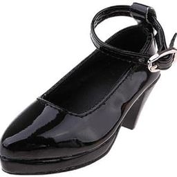 LOOM TREE® 2xPU Leather High Heels Pointed Shoes for 1/3 BJD Doll Clothes Accs Black-35