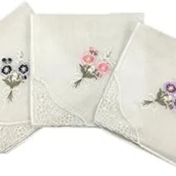 snappsy 12Set Cotton Floral Handkerchiefs Embroidered Pocket Hankie Kerchiefs Towel-picture-46