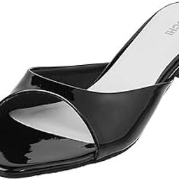 Womens Synthetic Black Mules (Size (6 UK (39 EU))-2