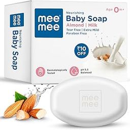 Mee Mee Nourishing Baby Soap for Bath Bar with 100% Natural Almond Oil & Milk Extract, Dermatologically Tested for Soft Baby Skin, 75 Gram-image-51
