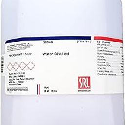 SRL Distilled Water, 5Ltr Jar, CAS : 7732-18-5, Molecular Formula : H2O, Molecular Weight : 18.02, for Aquariums, Medical, Laboratory, Cosmetics, Inverter Battery and other industrial usage-image-24