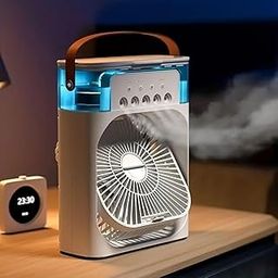 Portable Humidifier with Fan, 3 Adjustable Mist Settings, 3 Fan Speed, 7 Colors LED Light, Timer Function, USB Powered, 600 ML Water Tank, Ultrasonic Cool Mist Humidifier-21