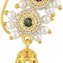 Gold-plated Plated Brass Nathiya-| Perfect for Everyday Style-12