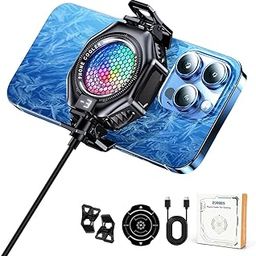ZORBES® Phone Cooler Gaming Fan, Magnetic Phone Cooler Magnetic Mobile Cooler with 3 Level Modes, RGB LED Gaming Mobile Cooler Fan with Clips, Phone Radiator Case for iPhone Android Smartphone-picture-0