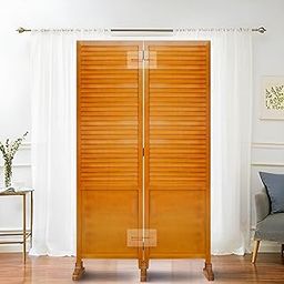 MiniMeDeskCo Room Partition/Screen/Room Separator/Wood Screen for Living Room, Bedroom, Office, Restaurant, and Hallway (2 Panel with Stand)-image-92
