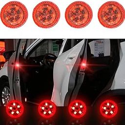 ACUTAS 4 Pcs Universal Waterproof 5 LED Wireless Car Door Warning Lights (Red, 2pairs 4pcs)-11