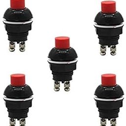ESPtronics 5 Pcs Push ON Switch Bike Horn DC Switch 2 Pin On Off Push Button Switch for Science Project-4