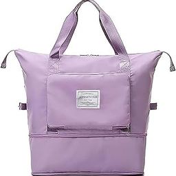 Foldable Travel Duffel Bag, Large Capacity Folding Travel Bag, Travel Lightweight Waterproof Carry Luggage Bag (Purple)-image-84