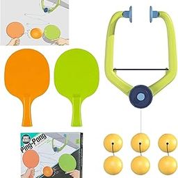 Door Ping Pong Game Over The Door, Adjustable Doorway Game Pingpong Trainer Door Jam Pingpong Starter Kit for Door Frame Hanging Table Tennis Trainer Portable Set for Kids with Racket and Balls(1SET)-16