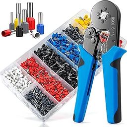 Wire Crimping Tool Kit, Ferrule Crimping Tool, Self Adjusting Square Electrician Wire Crimper Plier for AWG23-7 with 1200pcs Ferrule Wire Copper Crimp Connector & Crimper Plier,0.25-10mm²-image-35