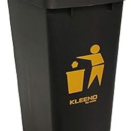 Cello Plastic Swing-Lid Garbage Dustbin 48 Ltr, Black-Yellow-image-34