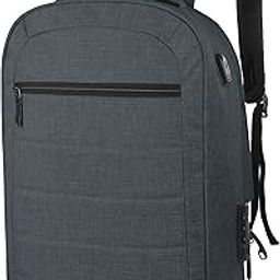 Laptop Backpack Water Resistant with Lock, Rain Cover Anti-theft | 15.6 inch Bag Multi-pockets with USB Port | 20 L Smart Carry For Men & Women | Office, Travel, College - Dark Grey-image-62