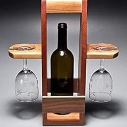 VM DECOR Bar Cart with Wine & Glass Holder - 3 Shelf Rustic Wooden Serving Trolley-image-9