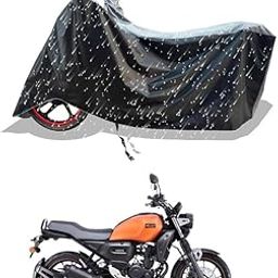 VESMEI - 100% Waterproof Bike Cover for Yamaha FZX 150 BS6 and Dust-Proof Premium Polyester Fabric_Grey Stripe Large-24