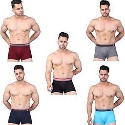 Men Boxer Briefs - 100% Cotton - Pack of 5 - Anti Bacterial, Colour Fresh, Moisture Wicking-image-84