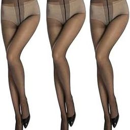 Black Nylon Lycra Sheer Stockings for Women | Regular High Thigh Pack of 3 Pair | Free Size stockings-9-image-50
