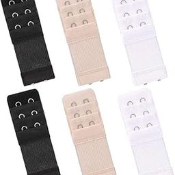 6 Pieces Women's Bra Extenders 2 Hook / 3 Hook Comfortable Stretchy Bra Extension Strap (Black, White, Nude)-54