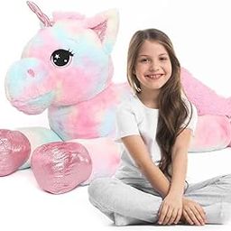 AVS Soft Stuffed Cute Plush Soft Toys for Girls Kids Playing Home Decoration (Unicorrn multi-70 cm)-image-17