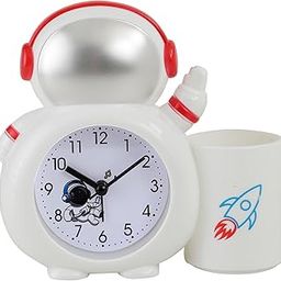 Asera Astronaut Space Alarm Table Clock with Pen/Pencil Stand for Kids Birthday Return Gifts-18