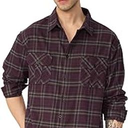Plaid: Autumn Men and Boys Long Sleeves Collared Neck Button Front Cotton Relaxed Shirts-image-99