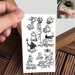 VANVATI Jai Shiv Or Mahadev Trishul Temporary Tattoo Sticker For Male And Female Tattoo Sticker-46