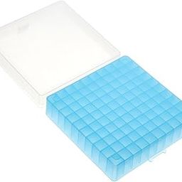 FEIYING Tube Racks,Autosampler Vials Samples Holder Blue Washable for 1.8ml/2ml 100 Well Microtube Storage Box Durable 100 Well Microcentrifuge Tubes Rack Tubes-26