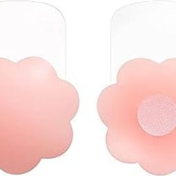 Reusable Silicone Breast Covers for Women - Invisible, Waterproof, Self-Adhesive Pasties – Matte Finish, Secure & Comfortable, 1 Pairs - Petals - Backless & Strapless Dresses-13