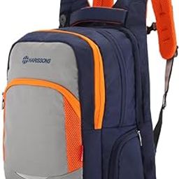 HARISSONS Xeno 39L Waterproof & Anti Sweat Laptop Backpacks for Men & Women | Fits 15.6" Laptop with Ergo Backstraps, Sternum Support & Rain Cover | Ideal for School & Travel (Blue & Orange)-image-59