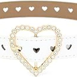 Girls’ Leather Belt with Rhinestone Heart Buckle – Kids’ Adjustable Waist Belt for Jeans, Dresses, School or Gift (Punk Style)-image-21