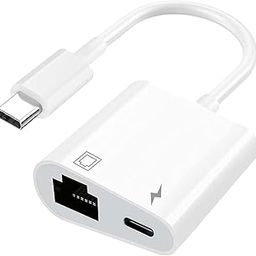 Scalebee USB Type C to Ethernet Adapter 2 in 1 USB C to RJ45 Adapter with Type C PD Charging Port Compatible with iPhone16/Android/MacBook/Laptop Supports 100Mbps Ethernet Network-5