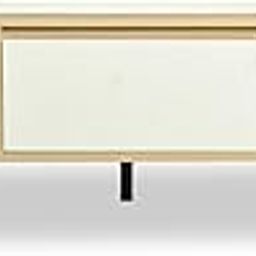 DREAM DEAL Modern Wooden TV Table Cabinet with Storage – Entertainment Unit with Open Shelves & Drawer Black Metal Legs for Living Room & Hall (Natural Finish) (DD-TVTABLE-01)-image-45