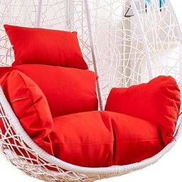 KYNE Microfibre Cushion for Hanging Basket Swing Chair - Outdoor Egg Chair/Garden Seat Padded Pillow, Polyester Designer Cushion (Red)-image-51