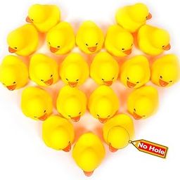 20 Pcs Rubber Yellow Ducky,Kalafona 3 Inch Waterproof No ‘Bebe' Noise No Hole Rubber Funny Duck Bath Pool Toy Without Hole for Kids Shower Bathtub Toy Birthday Party Favor Home Decor Cake Toppers-image-78