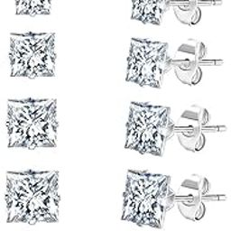 stainless steel square zircon earrings 6-piece set (3mm, 4mm, 5mm, 6mm, 7mm, 8mm)-image-56