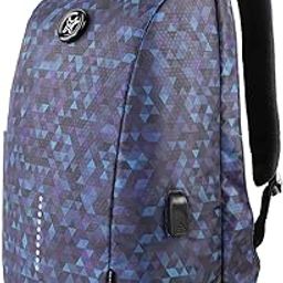 Slope Trisiac Printed Anti-Theft Backpack (Blue) | 23 Ltr Capacity|Water Resistant | Multipurpose Backpack |Rain Cover| Trolley sleeve 15.6 Inches Unisex Laptop Bag with USB Charging Port-image-127