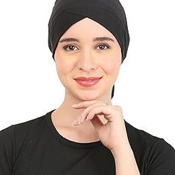 Pure Cotton Turban Design Muslim Women & Girls Under Hijab Cap-image-67