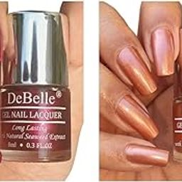 DeBelle Gel Finish Nail Polish Combo Set of 2 Antares (Deep Maroon Pearl Nail Paint) Roseate Gold (Metallic Rose Gold Nail Paint) 16ml (8 ml Each)-image-10