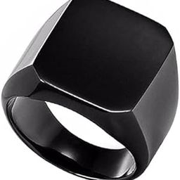Mens Jewellery Black Ring For Boys Non Adjustable Finger Rings for Men and Boys Girls Women Accessories Jewellery for Men Anniversary Unisex Rings (pack of 2)-image-87